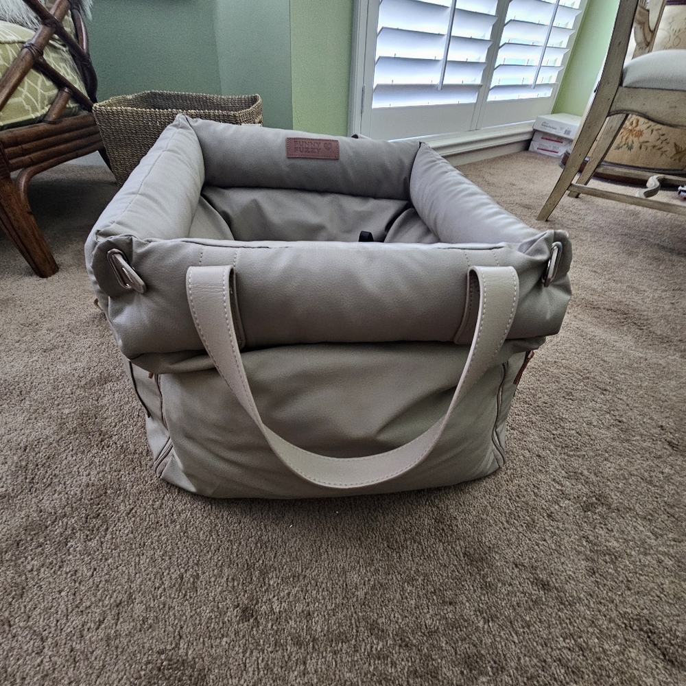Gray Dog Carrier with Handles
